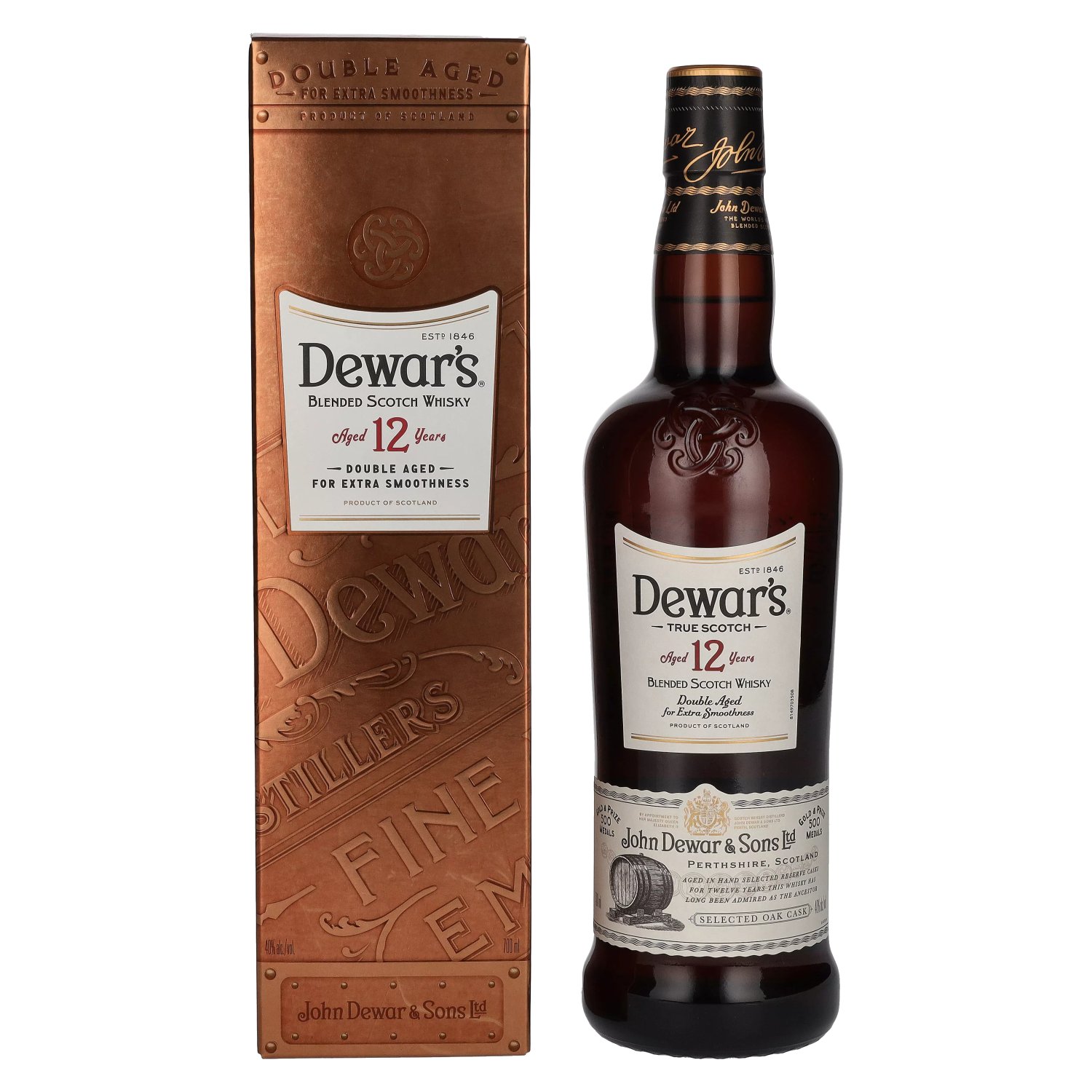 DEWAR'S BLENDED SCOTCH WHISKY  12 YEARS (750ml)